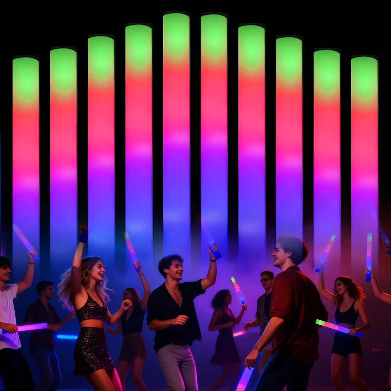 Glow Sticks Survival - 1/15/30Pcs Colourful Flashing LED Foam Glow