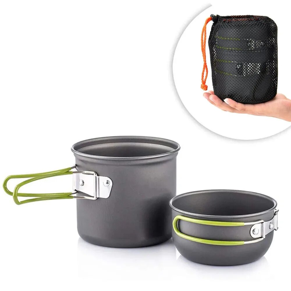 Outdoor Camping Cooking Equipment - Camping Cookware Mess Kit Ultralight Camping