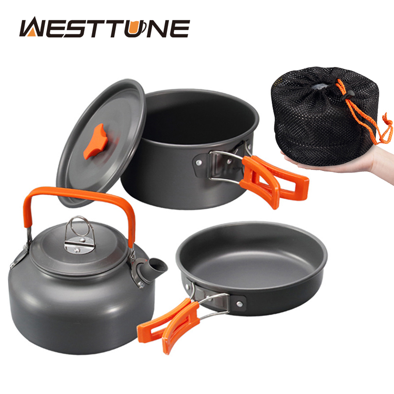 Outdoor Camping Cooking Equipment - WESTTUNE Camping Cookware Kit Aluminum Outdoor