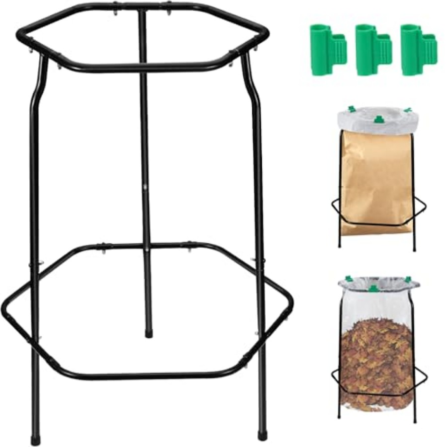 Kitchen Outdoor Camping - Leaf Trash Bag Holder Stand, Garbage