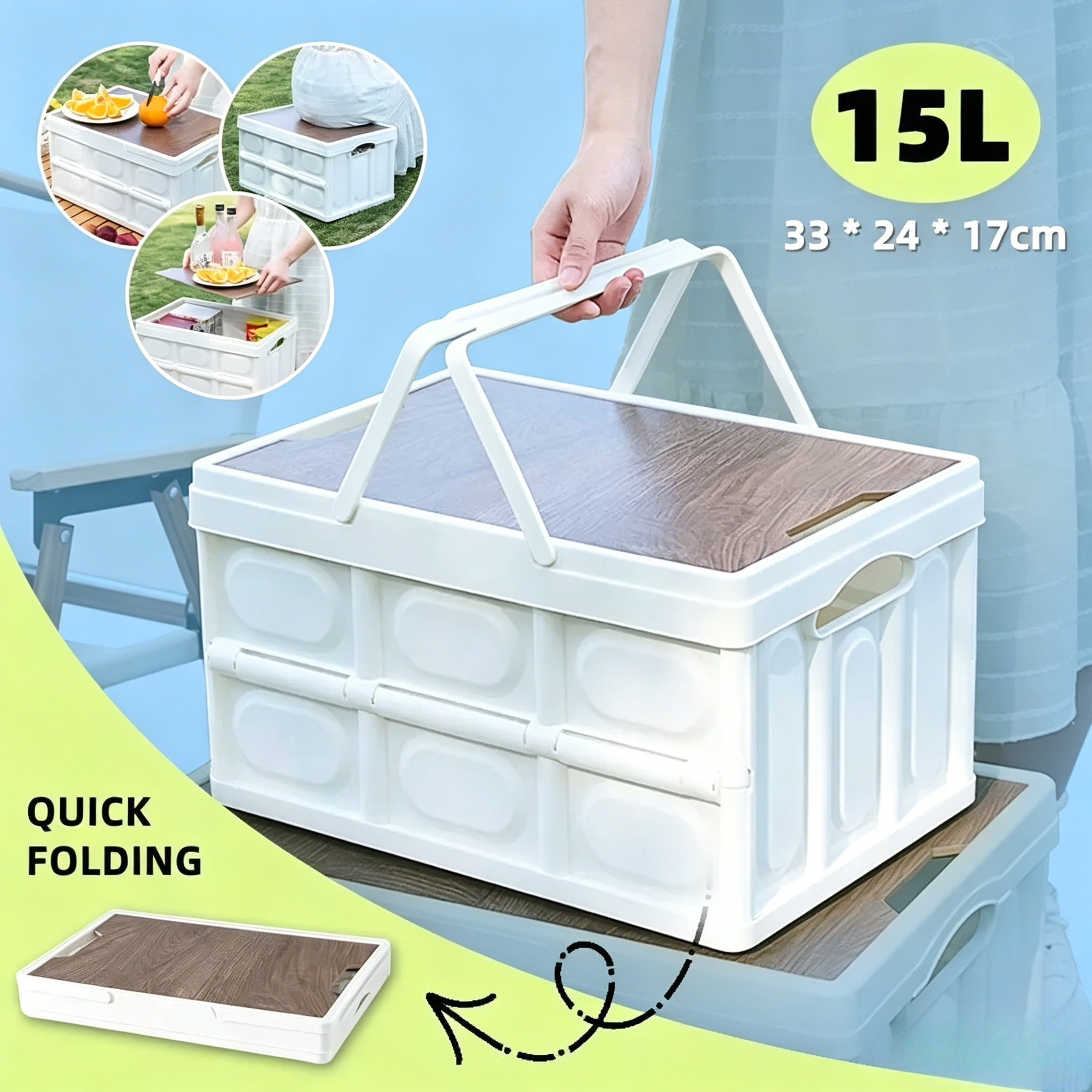 Outdoor Camping Stores - 15L Foldable Camping Storage Box Portable