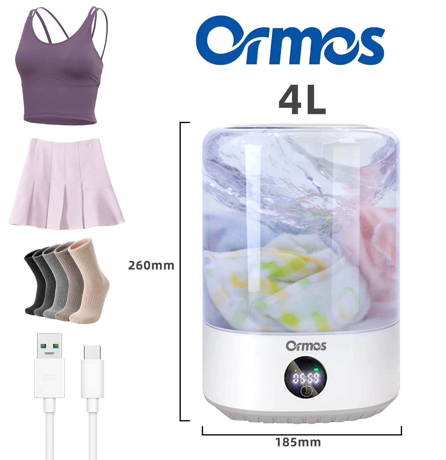 Camping Quiet - Portable Mini Washing Machine USB Rechargeable