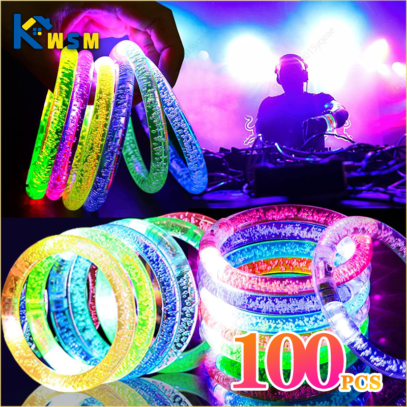 Glow Sticks Survival - 1-100PCS Halloween LED Acrylic Glow Bracelet