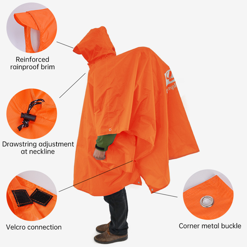 3 In 1 Waterproof Raincoat Lig - Camping Rain Poncho 评论和价格
