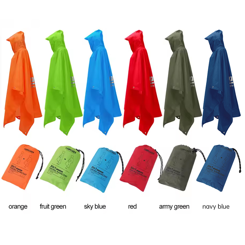 3 In 1 Waterproof Raincoat Lig - Camping Rain Poncho 评论和价格