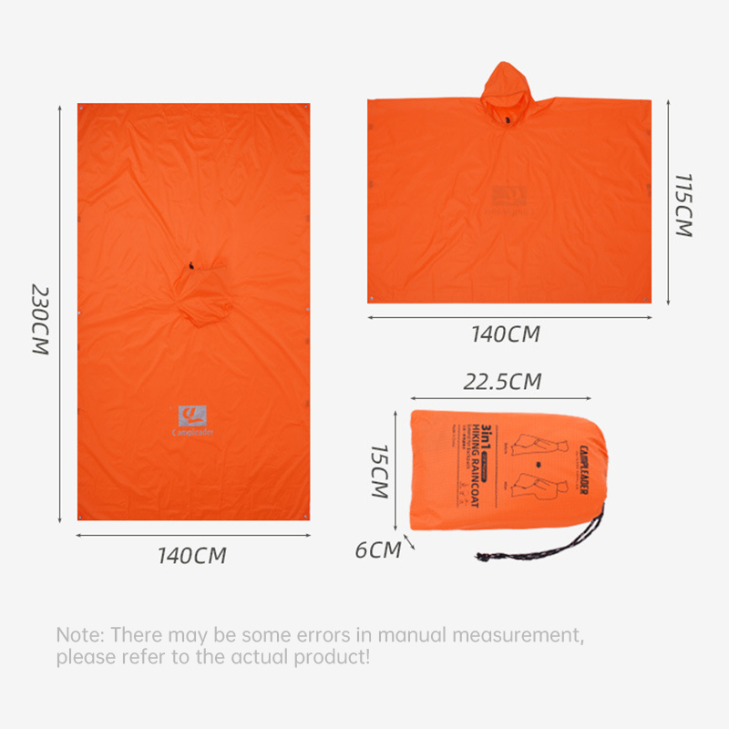 3 In 1 Waterproof Raincoat Lig - Camping Rain Poncho 评论和价格