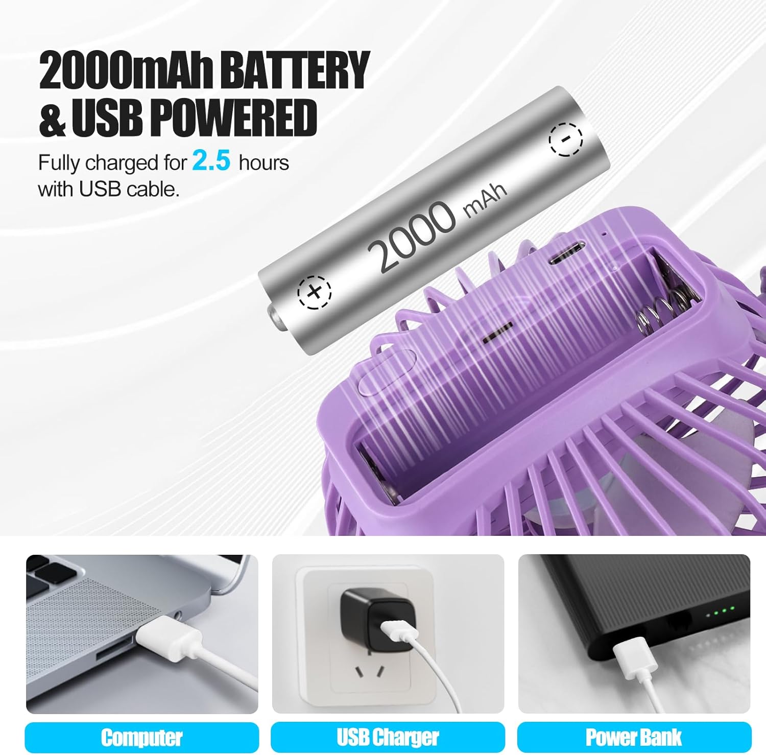 Portable Clip Fan Battery Oper - Camping Quiet 评论和价格