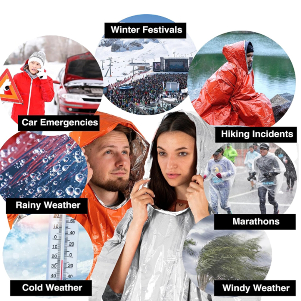 Portable Outdoor Emergency Rai - Camping Rain Poncho 评论和价格