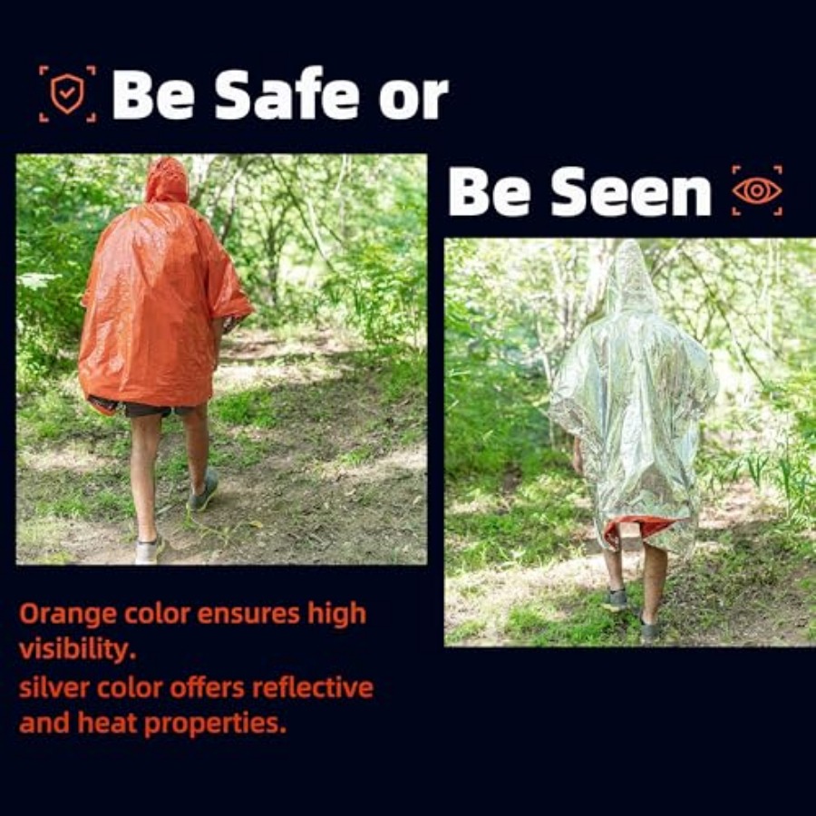 Thickened Emergency Rain Ponch - Camping Rain Poncho 评论和价格