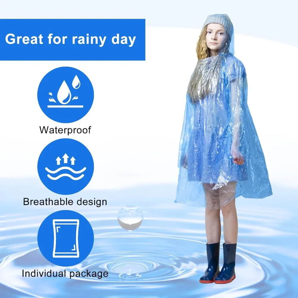 twoworld 30 Pcs Disposable Rai - Camping Rain Poncho 评论和价格