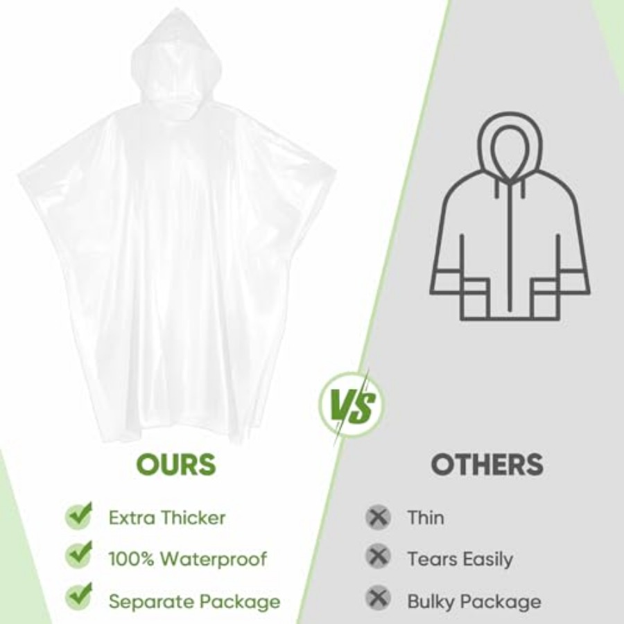 APEXUP Disposable Rain Ponchos - Camping Rain Poncho 评论和价格