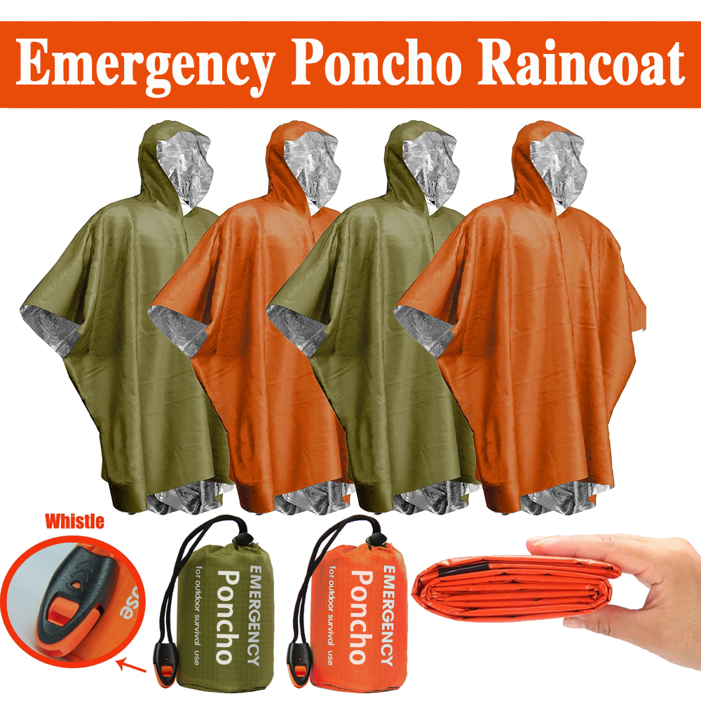 Emergency Rain Poncho Thermal  - Camping Rain Poncho 评论和价格