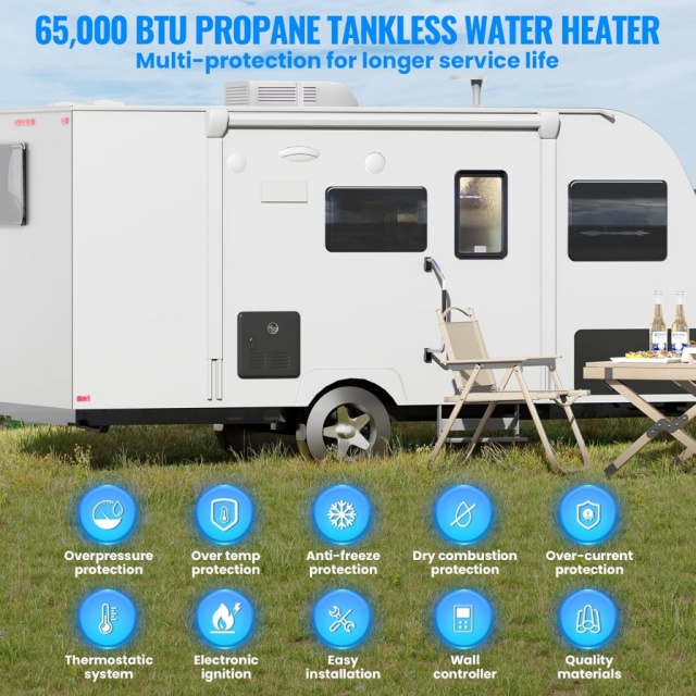 Portable 12V Gas Water Heater  - Outdoor Camping Shower 评论和价格