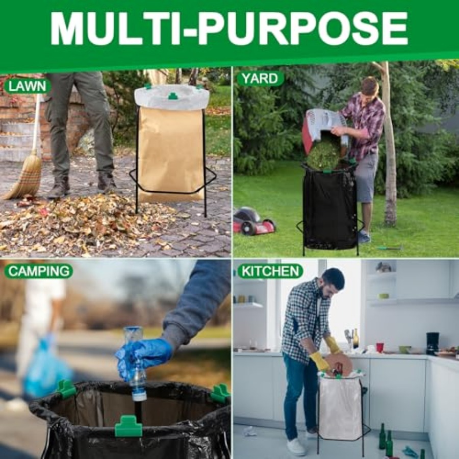 Leaf Trash Bag Holder Stand, G - Kitchen Outdoor Camping 评论和价格