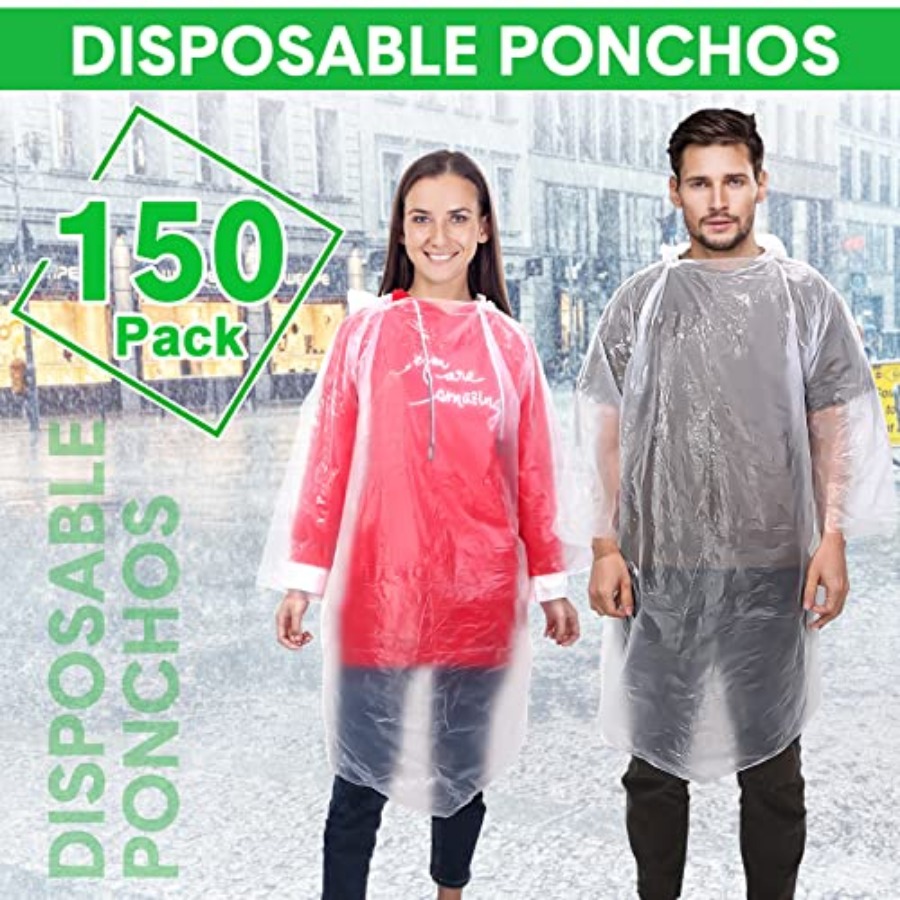150 Pcs Disposable Rain Poncho - Camping Rain Poncho 评论和价格