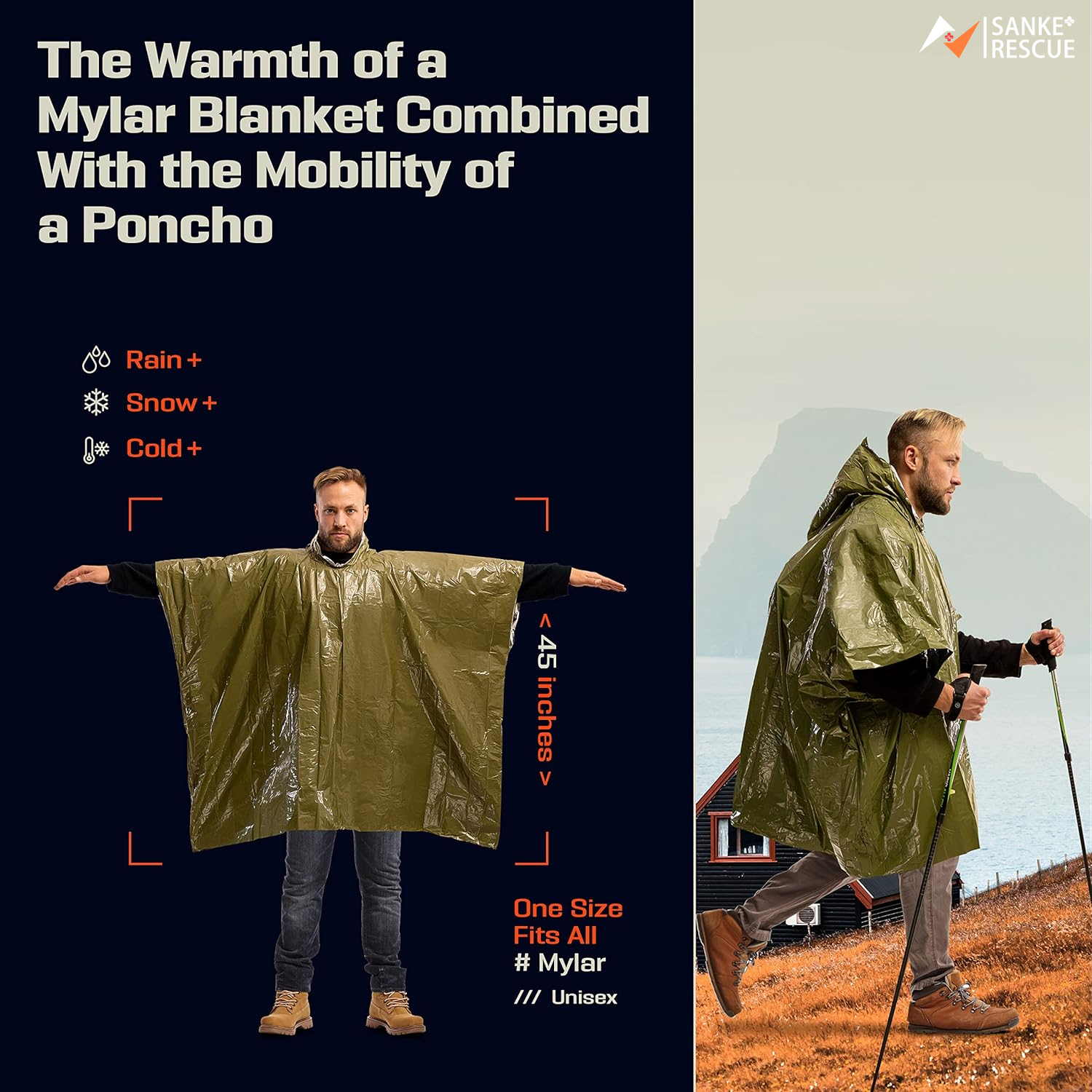 3 In 1 Outdoor Military Rainco - Camping Rain Poncho 评论和价格