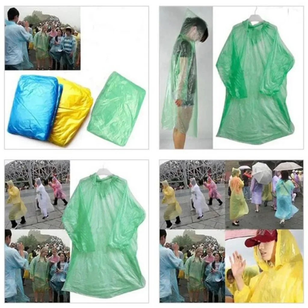 5/10PC Disposable Raincoat Adu - Camping Rain Poncho 评论和价格