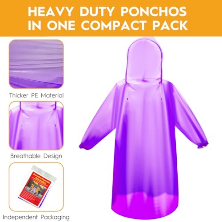 and and Disposable Rain Poncho - Camping Rain Poncho 评论和价格