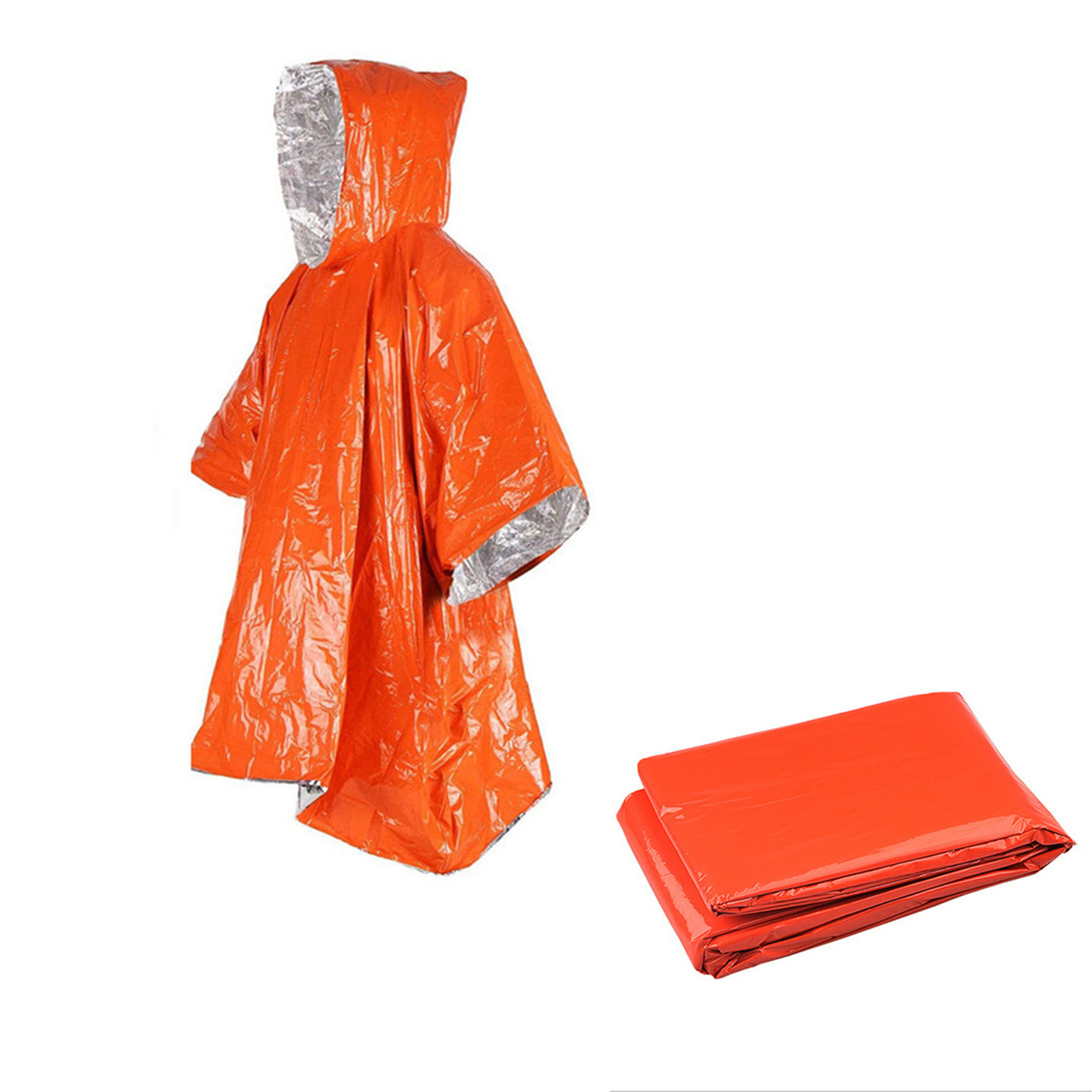 Emergency Disposable Aluminum  - Camping Rain Poncho 评论和价格