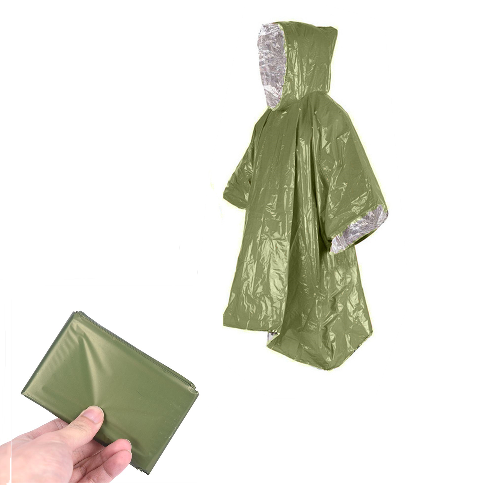 Emergency Disposable Aluminum  - Camping Rain Poncho 评论和价格