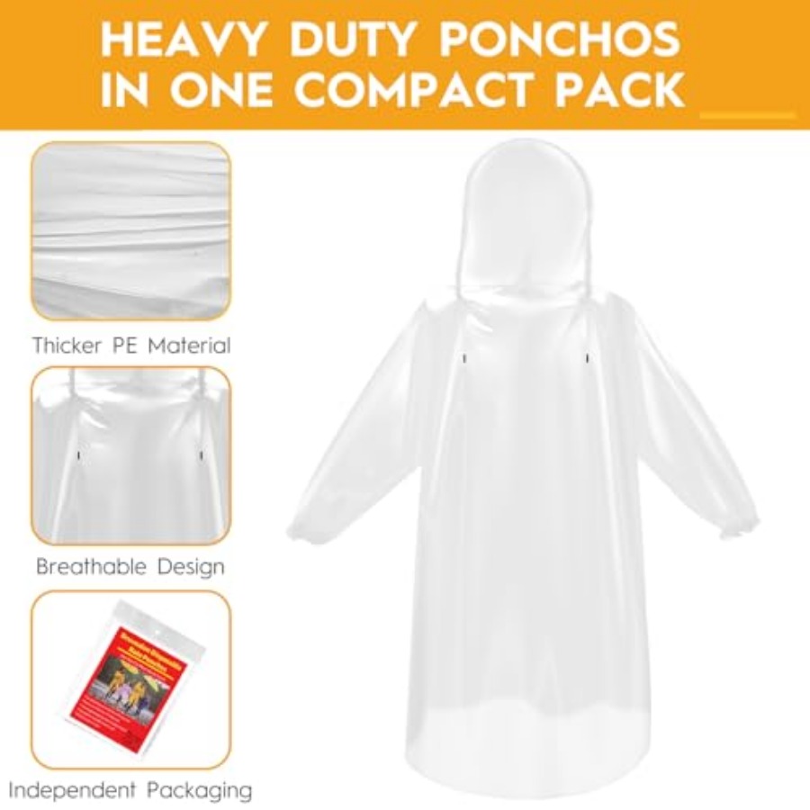 and and Disposable Rain Poncho - Camping Rain Poncho 评论和价格