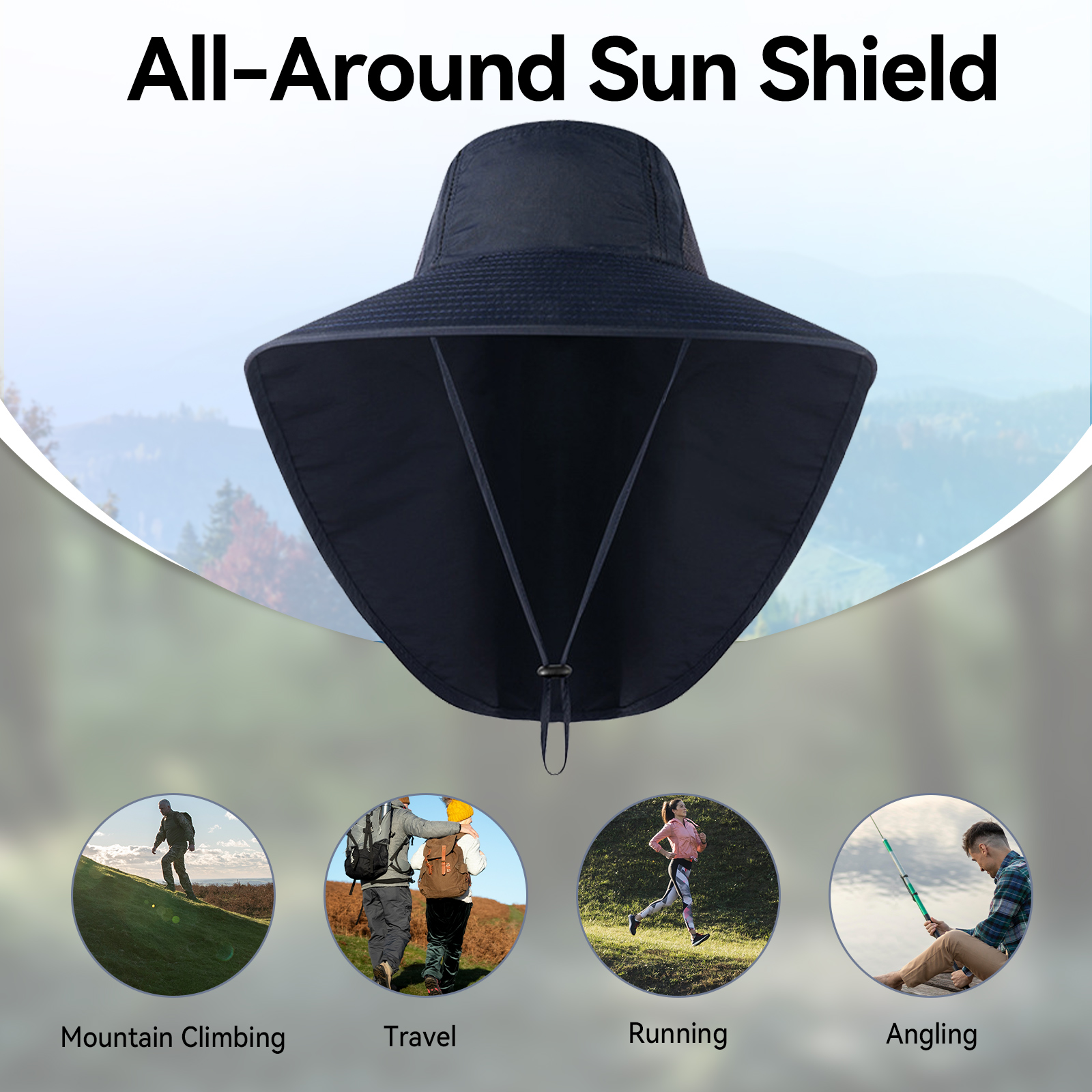 Outdoor UV Protection Sun Hat  - Camping Outdoor Quick Drying Sun Neck Protection Cap Hat 评论和价格