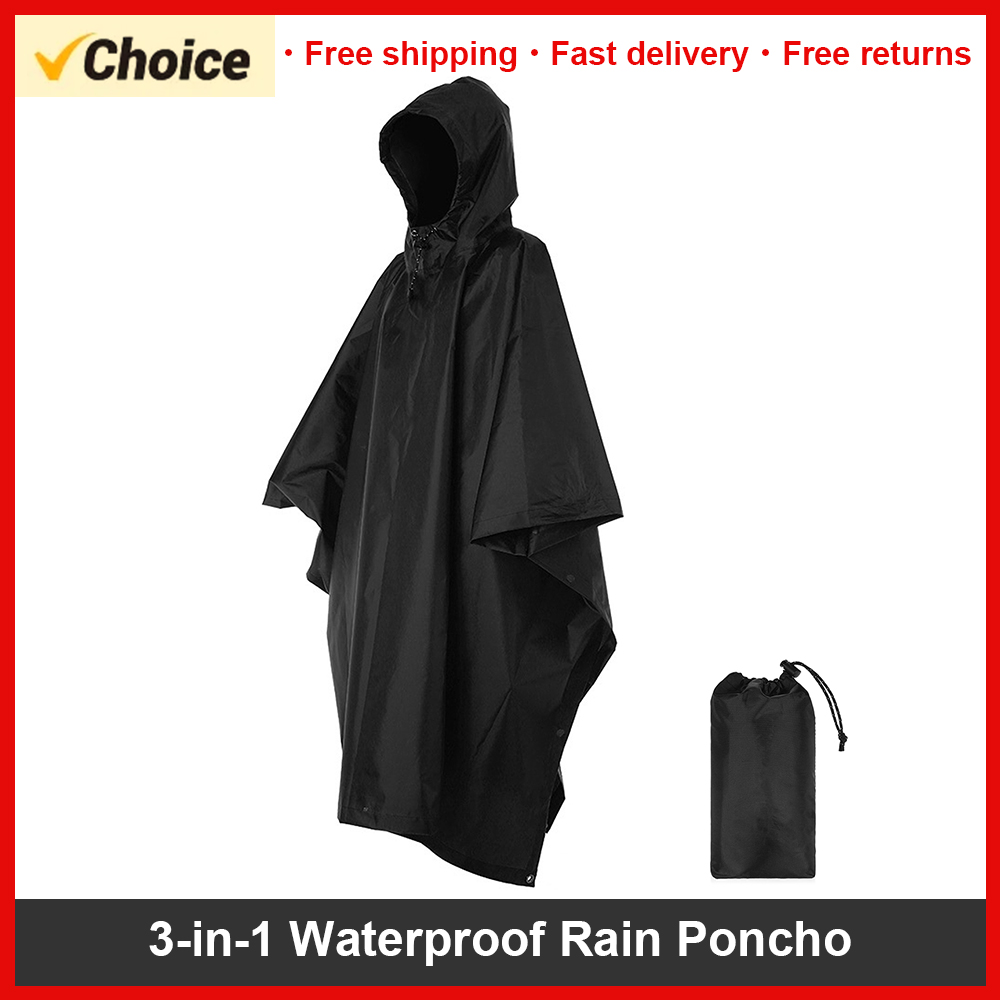 3-in-1 Waterproof Rain Poncho  - Camping Rain Poncho 评论和价格