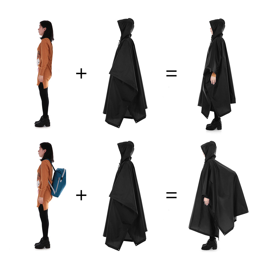 3-in-1 Waterproof Rain Poncho  - Camping Rain Poncho 评论和价格