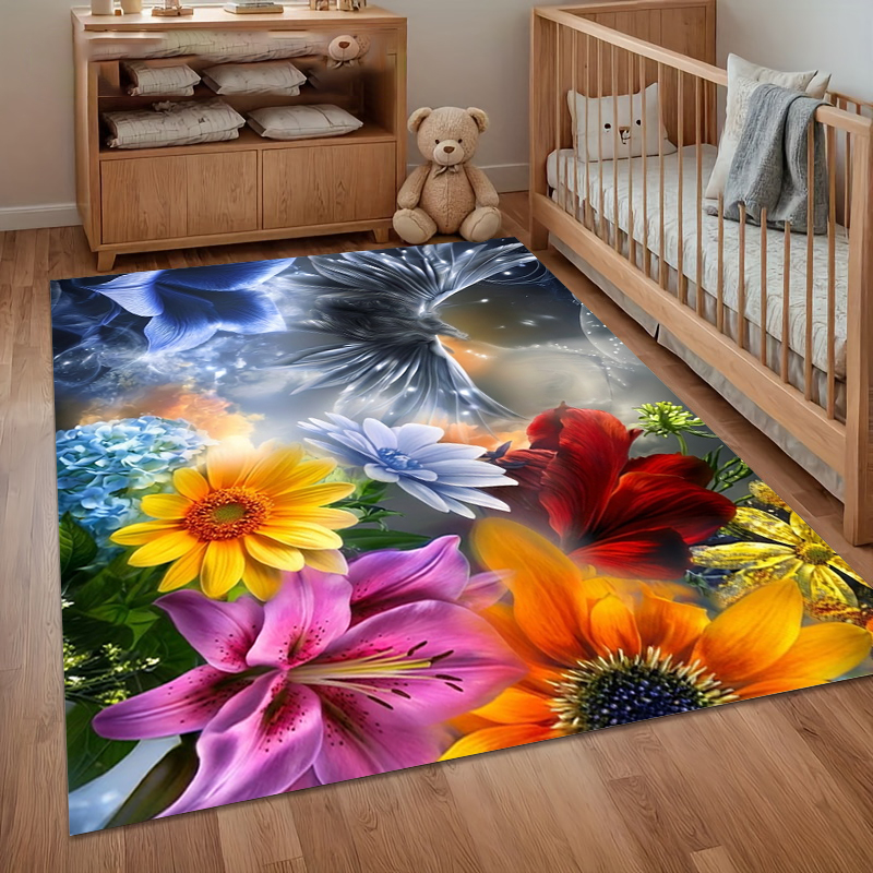 Colorful Spring Floral Area Ru - Outdoor Camping Decor Ideas 评论和价格