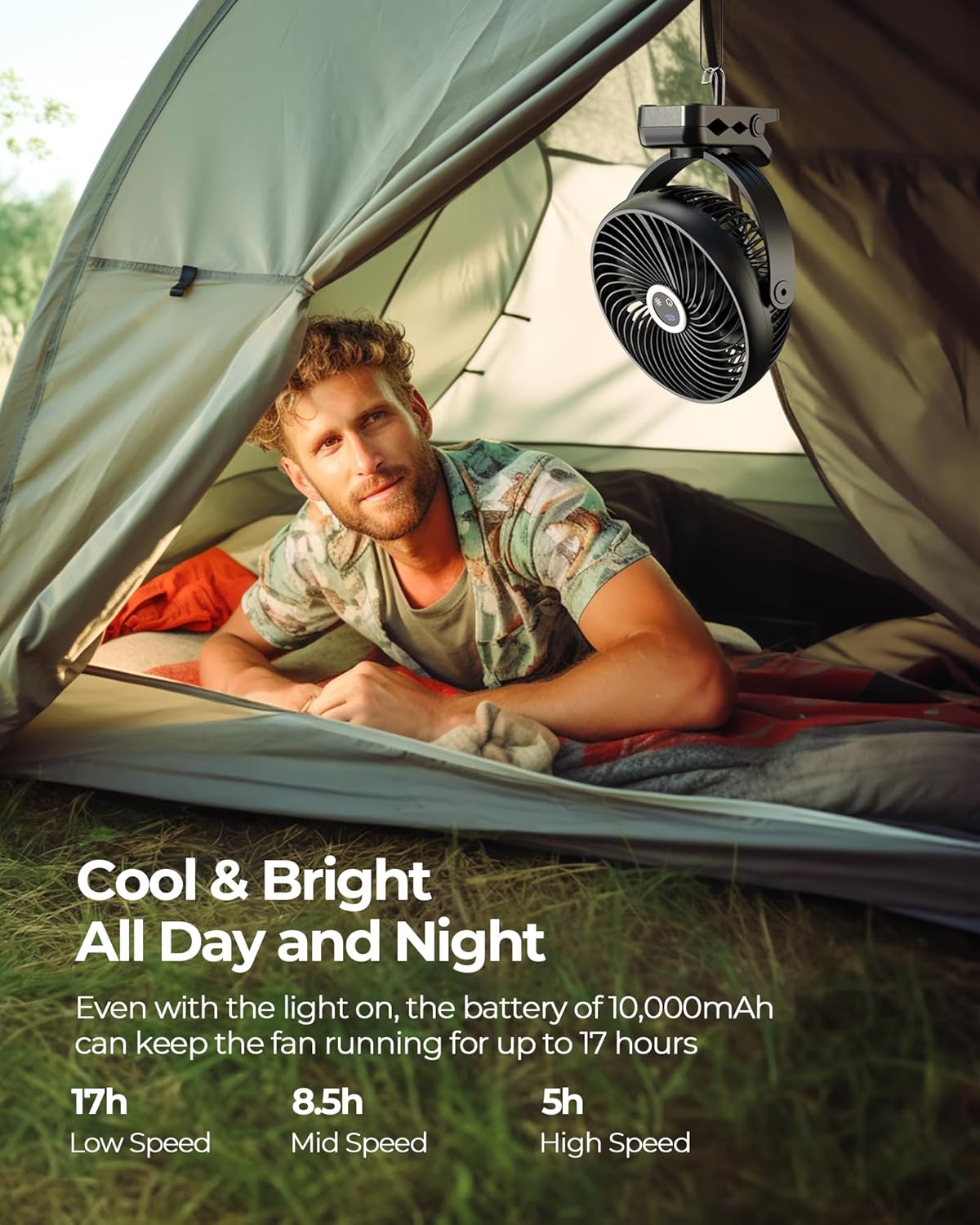 10000mAh Portable Clip On Fan  - Camping Quiet 评论和价格